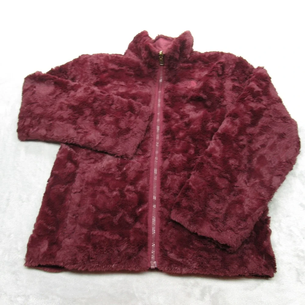 The North Face Jacket Girl Large Maroon Reversible Mossbud Insulated Puffer READ